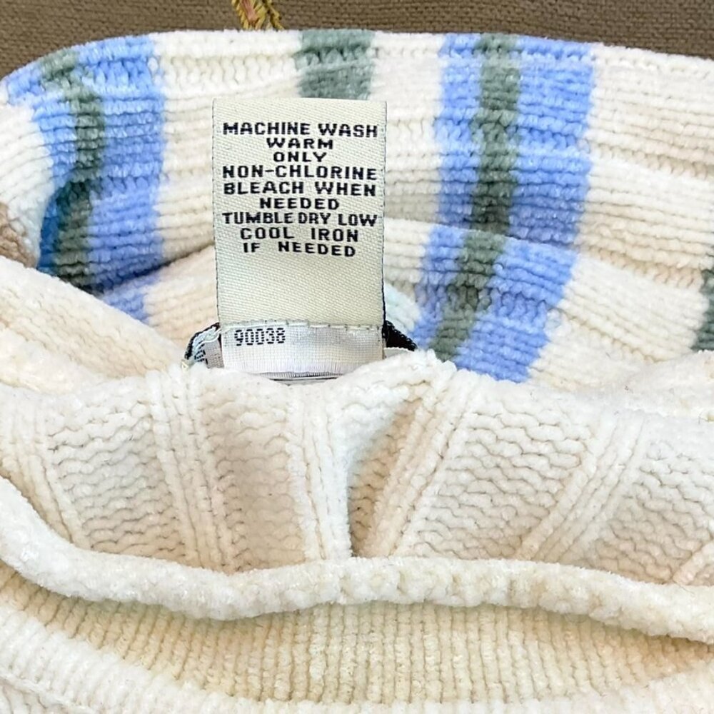 Classic Elements Sweater Chenille Striped Cream T… - image 7